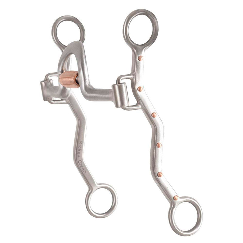 Rickey Green Port Setter Shank Bit with Copper Roller