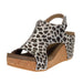 Womens Corkys Carley Silver Leopard Wedge Sandal