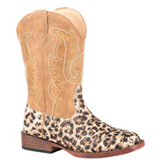 Kids Glitter Leopard Cowgirl Boot