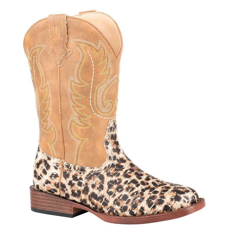 Kids Glitter Leopard Cowgirl Boot