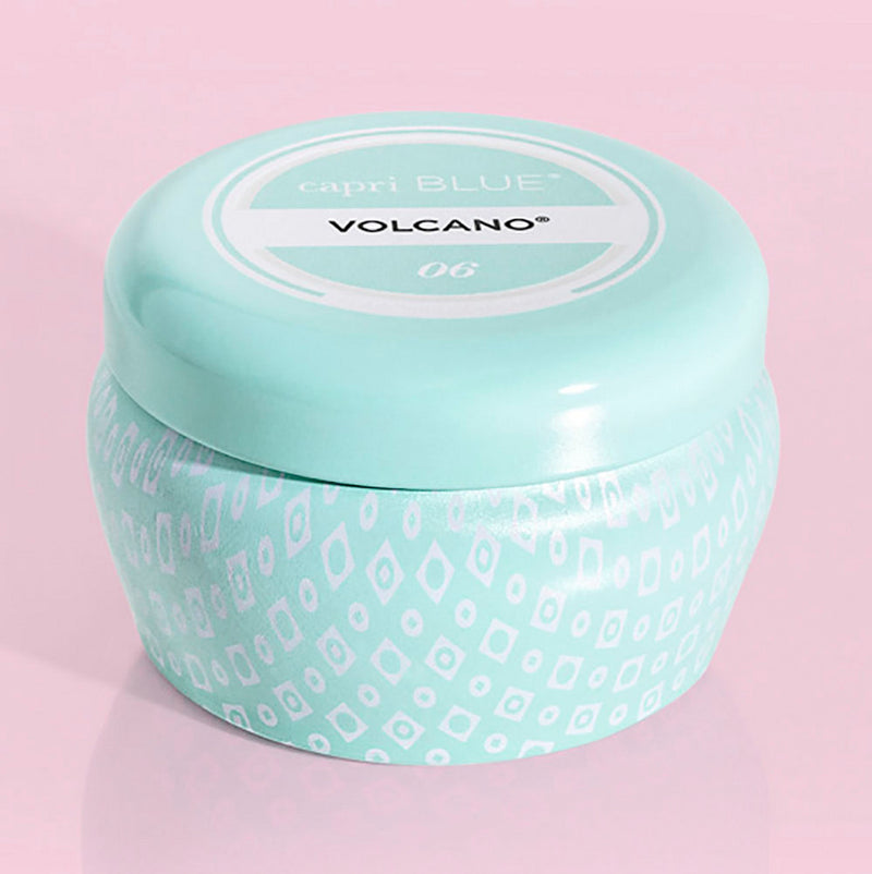 Volcano Aqua Printed Mini Tin Candle