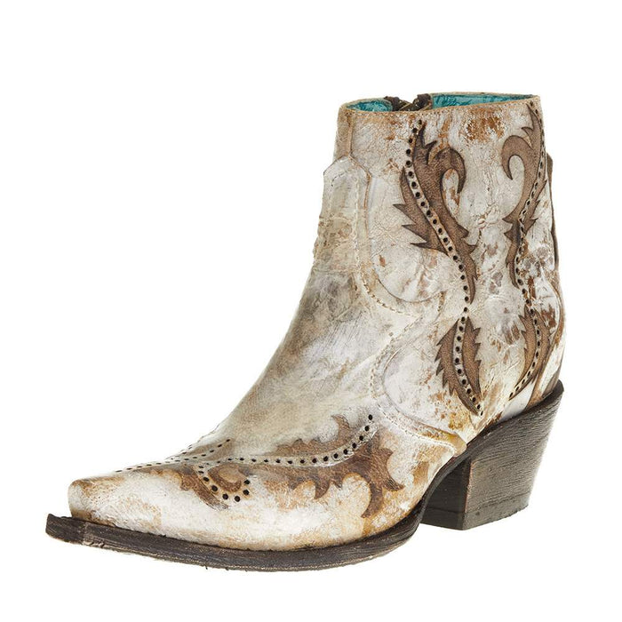 Womens Corral White Laser Bootie