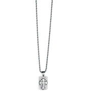 Men's Twister Dog Tag Style Cross Necklace