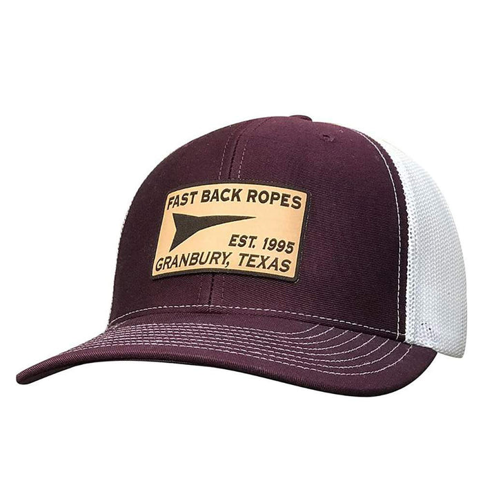 White and Maroon Logo Patch Cap