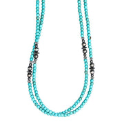 West And Company Dainty Turquoise Bead Necklace with Faux Navajo Pearls