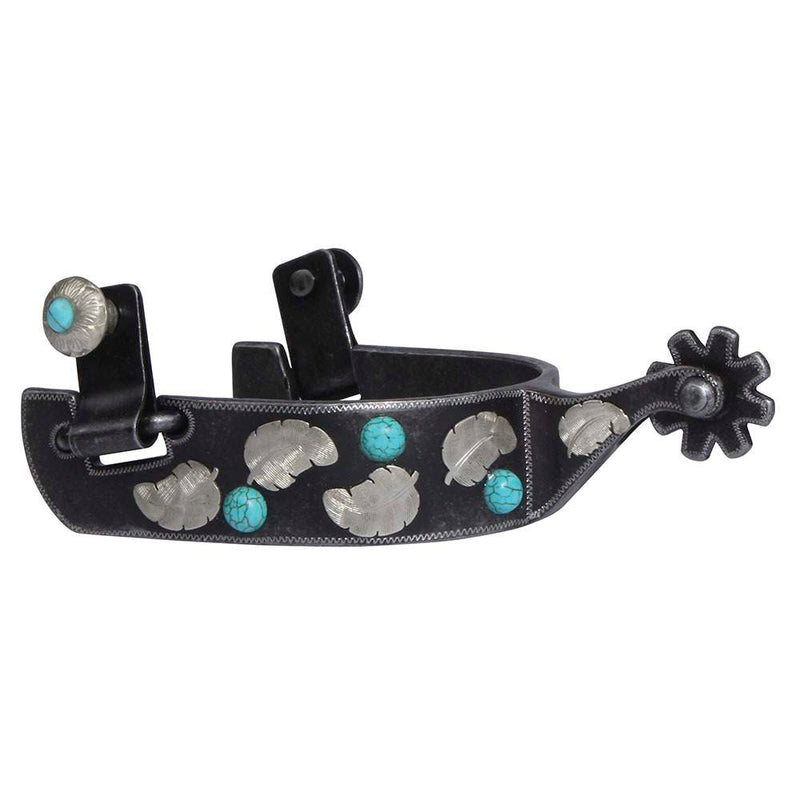 Professional's 1in Turquoise Feather Spurs