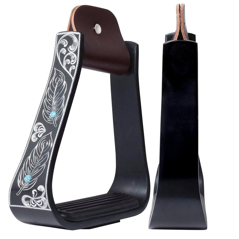Professional's Turquoise Feather Stirrups