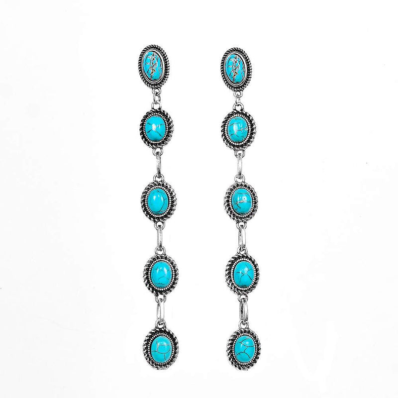 5 Stone Drop Earrings