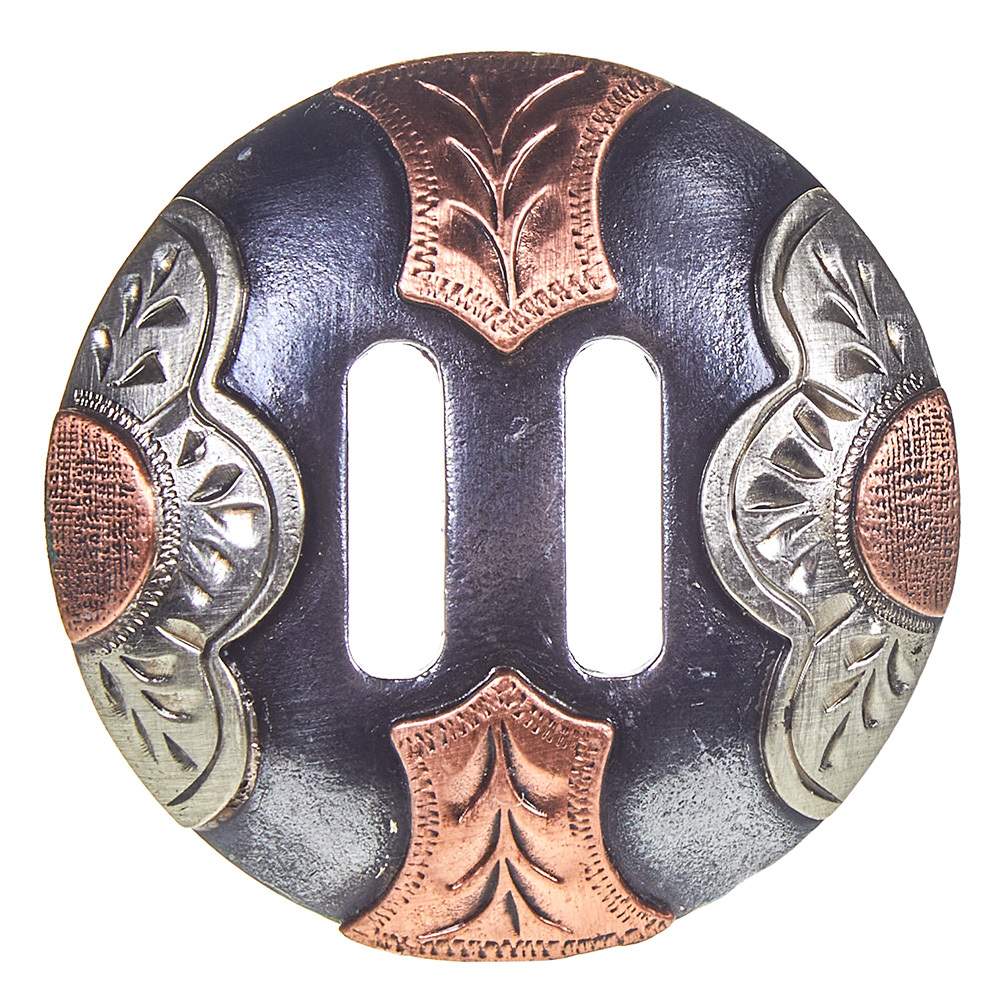 Wildfire Silver Slotted 1.5in Copper Wheat Flower Slotted Concho — NRS