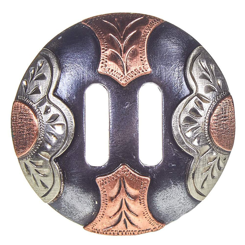 Slotted 1.5in Copper Wheat Flower Slotted Concho