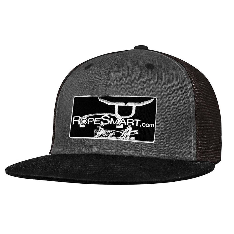 Rope Smart Black Patch Trucker Snapback Cap