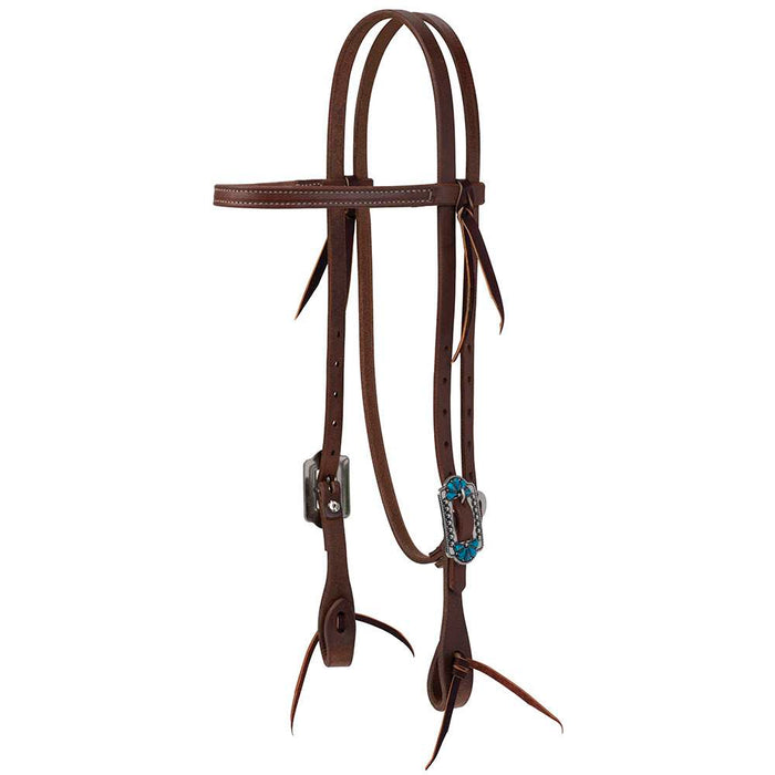 Protack Turquoise Flower Straight Browband Headstall