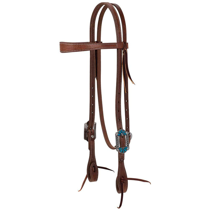 Protack Turquoise Flower Slim Browband Headstall