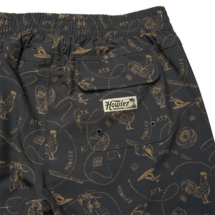Howler Brothers Men's Deep Set Sea Rodeo Black Shorts