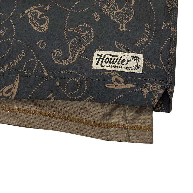Howler Brothers Men's Deep Set Sea Rodeo Black Shorts