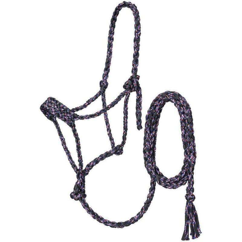 Mule Tape Halter/10ft Lead Black Funfetti