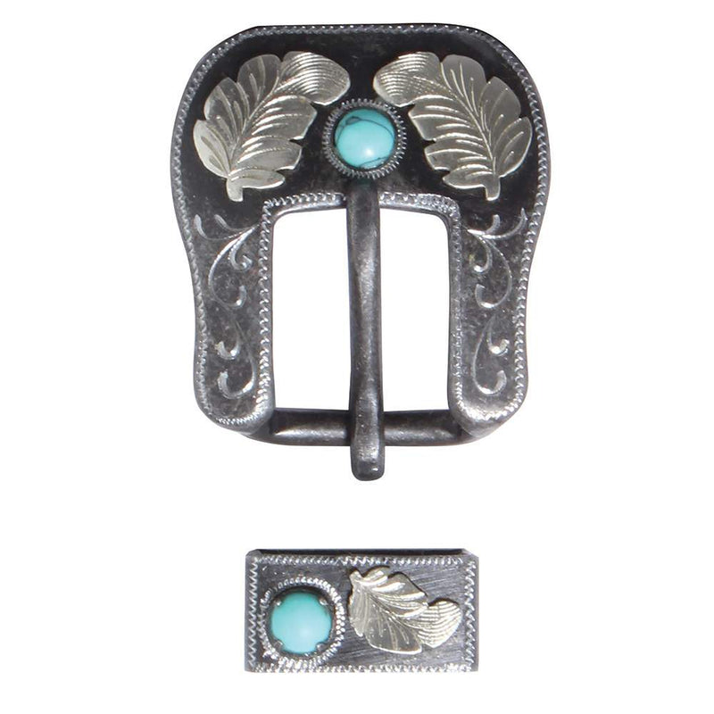 Professional's 5/8in Turquoise Feather Buckle and Keeper