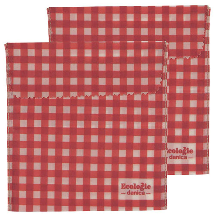 Red Gingham 2Piece Beeswax Sandwich Bag