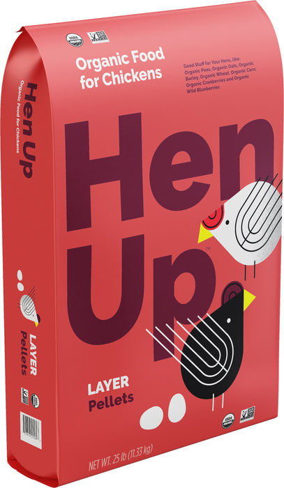 Hen Up Organic | Layer Pellet - ally Complete Chicken Food | 25 Pound (25 lb.) Bag