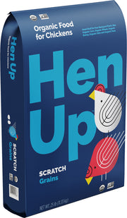 Hen Up Organic - Poultry Supplement | Scratch Grains for Backyard Flock | 25 Pound (25 lb.) Bag