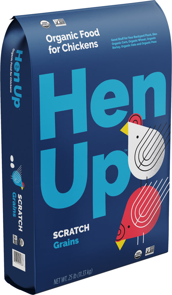 Hen Up Organic - Poultry Supplement | Scratch Grains for Backyard Flock | 25 Pound (25 lb.) Bag