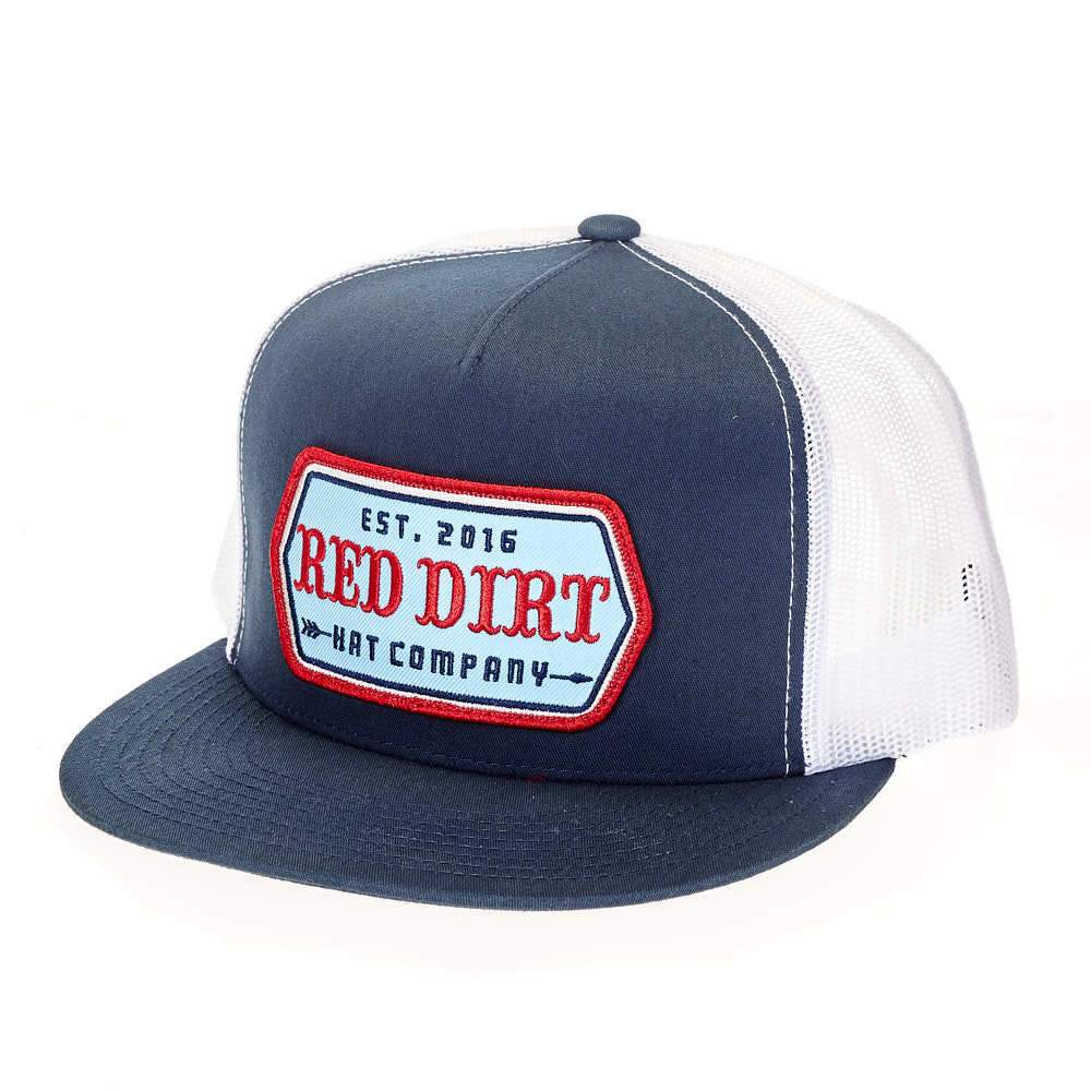 Red Dirt Hat Company 3D Direct Stitch Red White Rope Cap