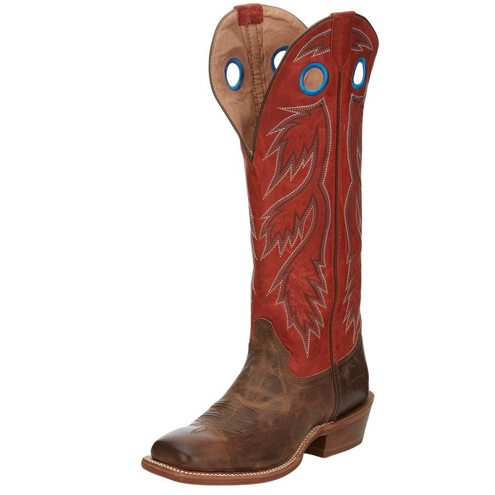 Tony Lama® Men's Wood Brown/Red Colburn Buckaroo Western Boots