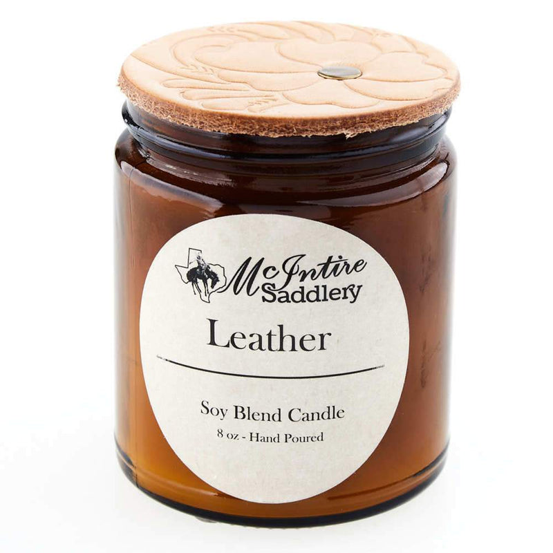 Leather Scent Glass Jar Candle