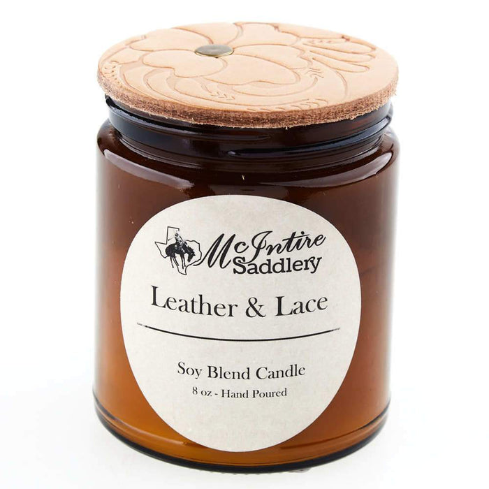 Leather Lace Scent Glass Jar Candle