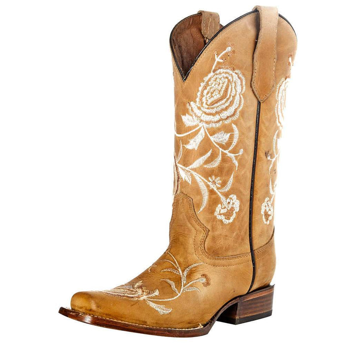 Women`s Circle G Sand Floral Embroidery Boot