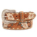 Women's Brown Belt with Floral Overlay