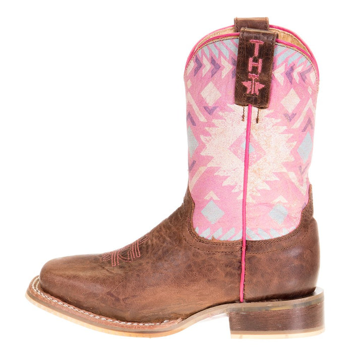 Tin Haul Footwear Youth Tin Haul Pink Moon Teepee Sole 10` Shaft Cowgirl Boots