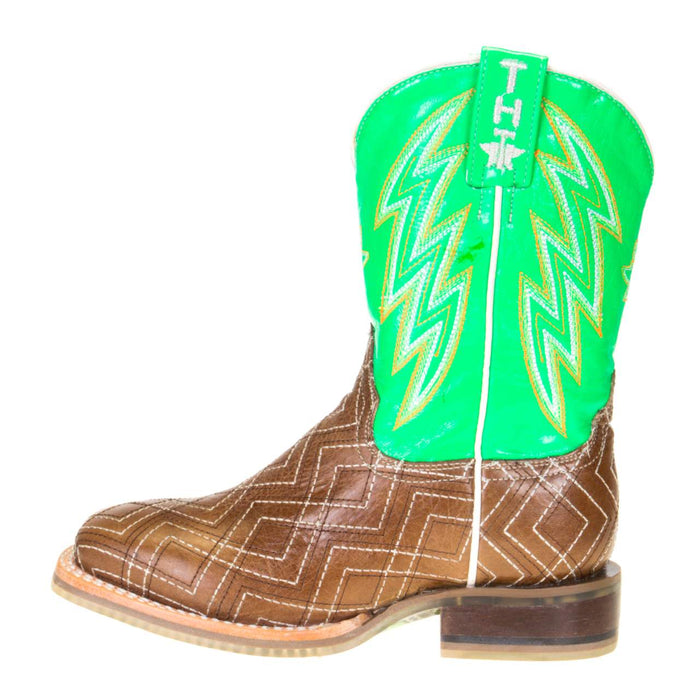 Tin Haul Footwear Kids Neon Matrix Lightning Rider Sole Cowboy Boot