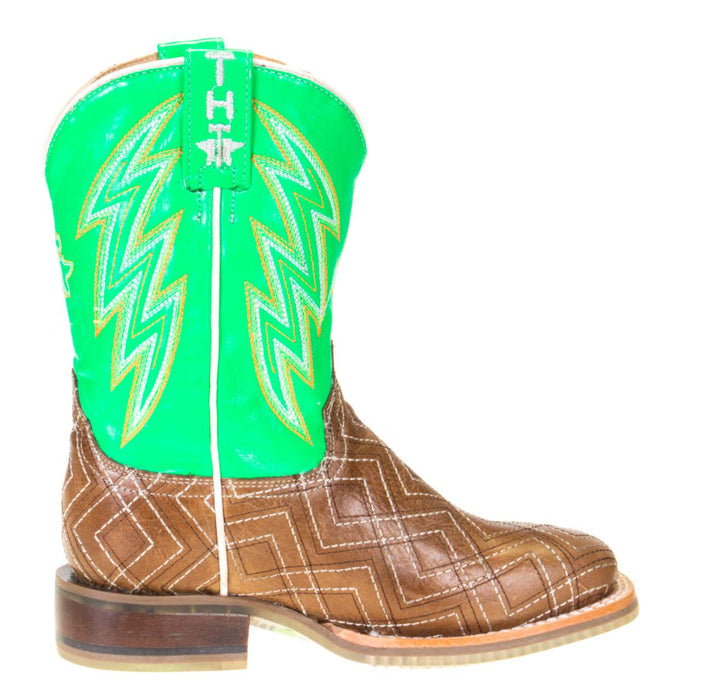Tin Haul Footwear Youth Neon Matrix Lightning Rider Sole Cowboy Boots