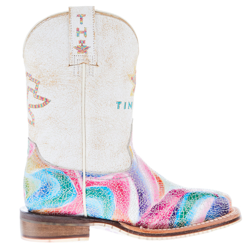 Tin Haul Kids Color Burst with Cowgirl Sole Cowgirl Boot
