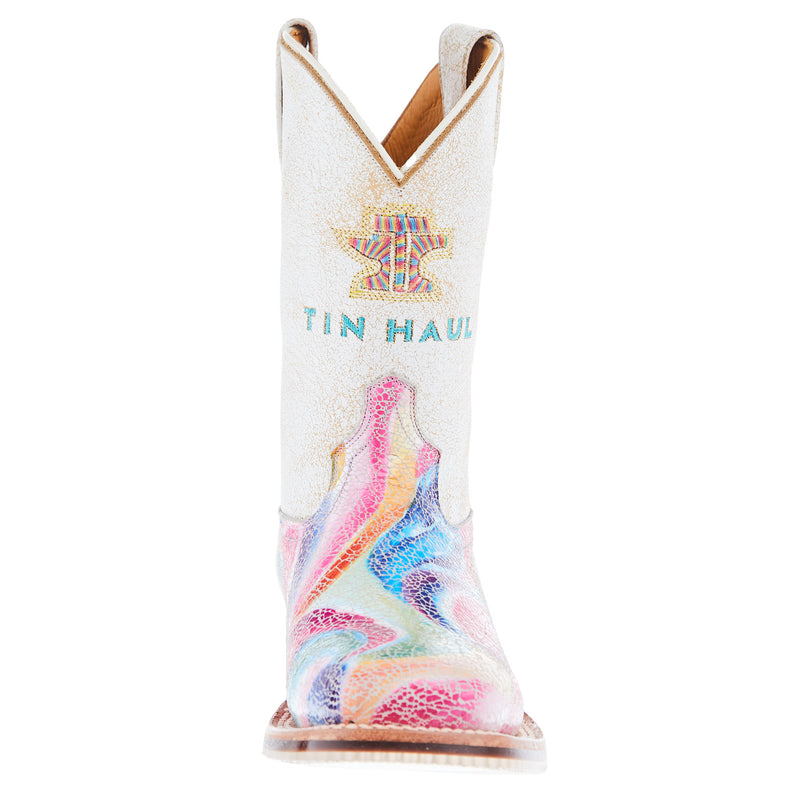 Tin Haul Kids Color Burst with Cowgirl Sole Cowgirl Boot