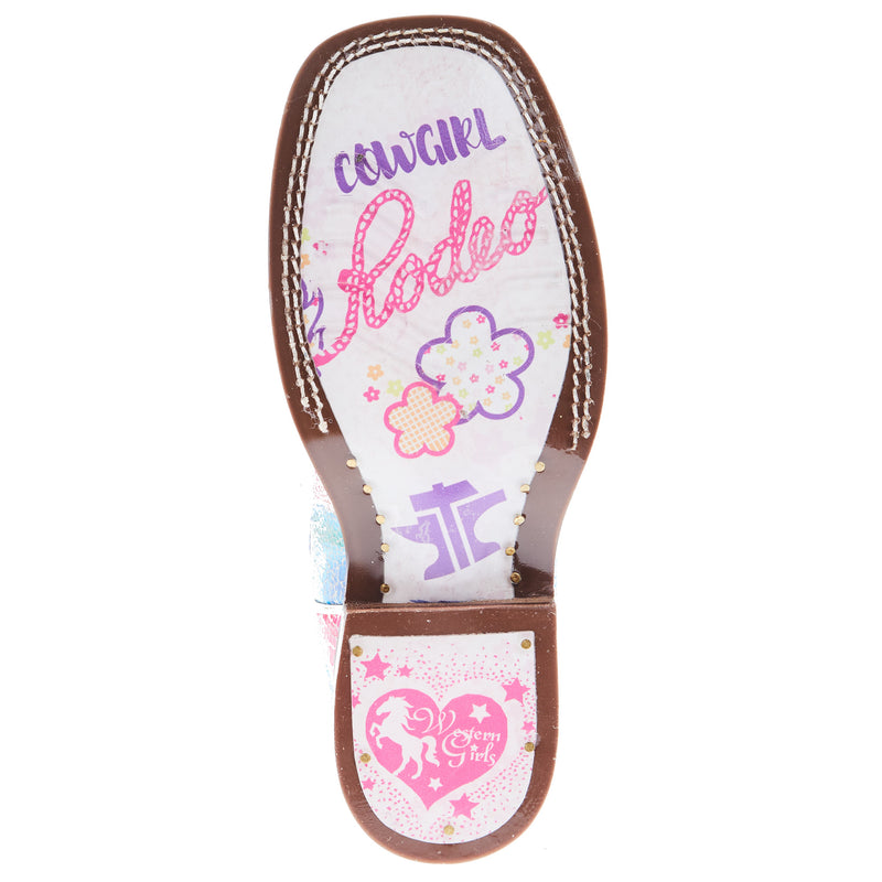 Tin Haul Kids Color Burst with Cowgirl Sole Cowgirl Boot