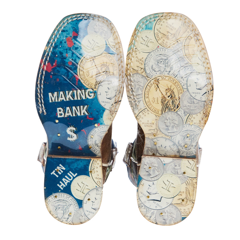 Tin Haul Kid`s Make It Rain w/ Making Bank Sole Boot