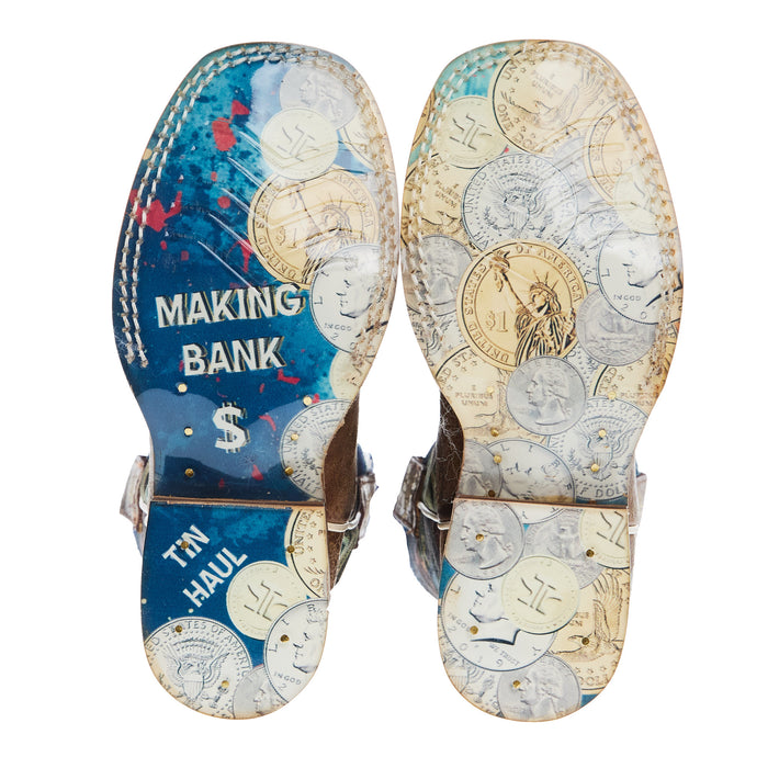 Tin Haul Kid`s Make It Rain w/ Making Bank Sole Boot