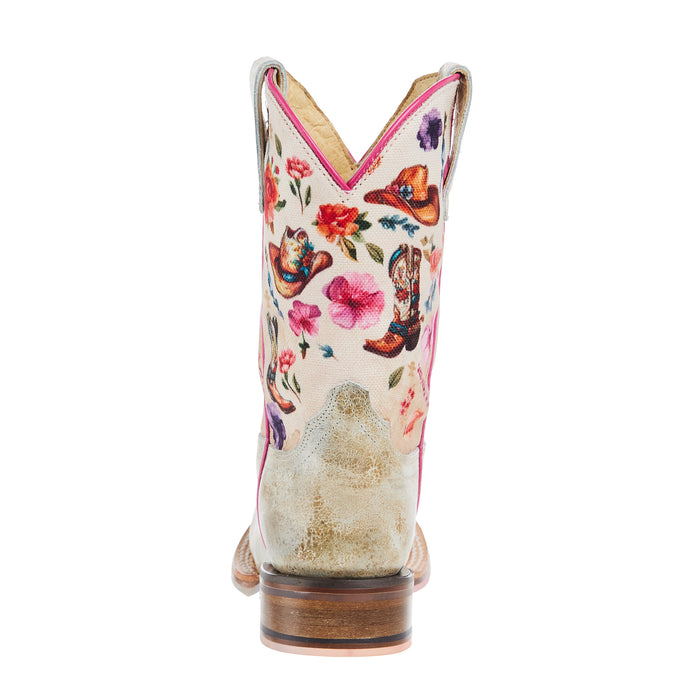 Tin Haul Kid`s Let`s Go Cowgirl w/ Flower Power Sole Boot