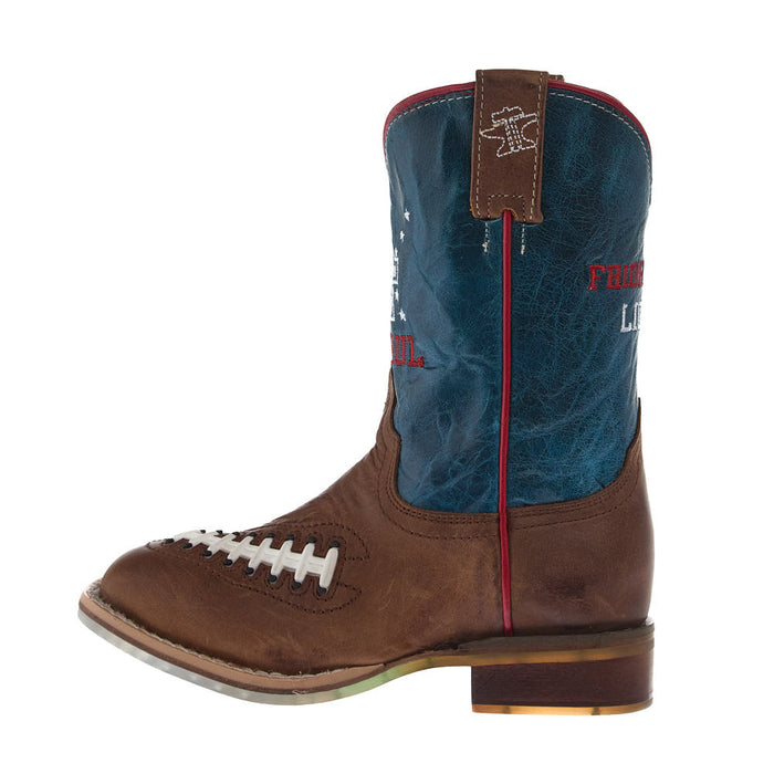 Tin Haul Kid's Footballer Friday Night Lights Sole Square Toe Boot