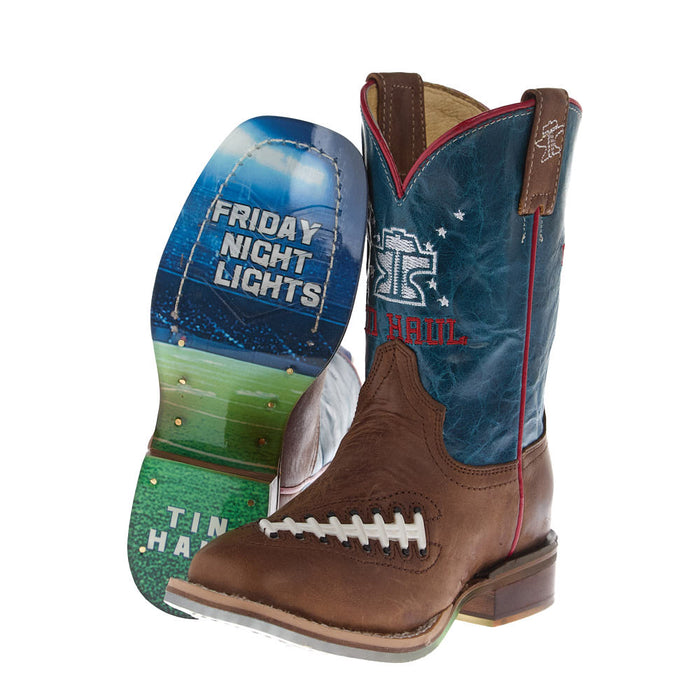 Tin Haul Kid's Footballer Friday Night Lights Sole Square Toe Boot