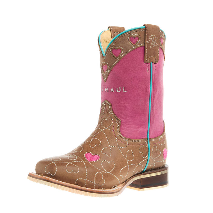 Tin Haul Kid's Sweetheart I Love Horses Sole Square Toe Boot