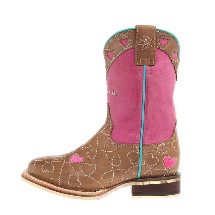 Tin Haul Kid's Sweetheart I Love Horses Sole Square Toe Boot