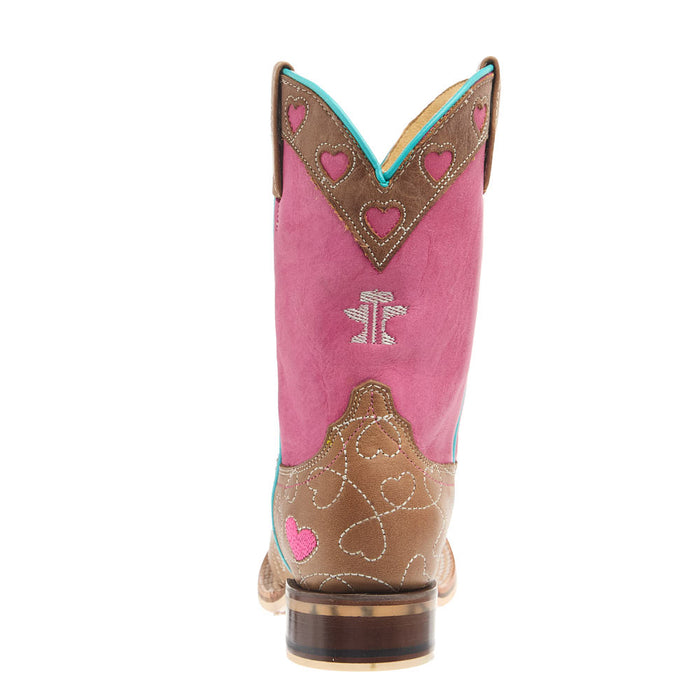 Tin Haul Kid's Sweetheart I Love Horses Sole Square Toe Boot