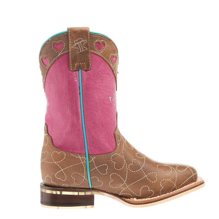 Tin Haul Kid's Sweetheart I Love Horses Sole Square Toe Boot