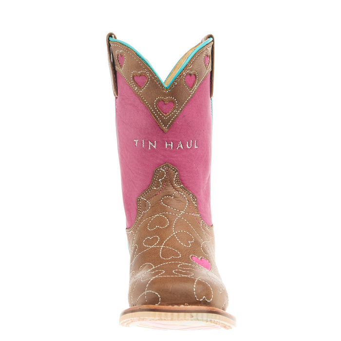 Tin Haul Kid's Sweetheart I Love Horses Sole Square Toe Boot