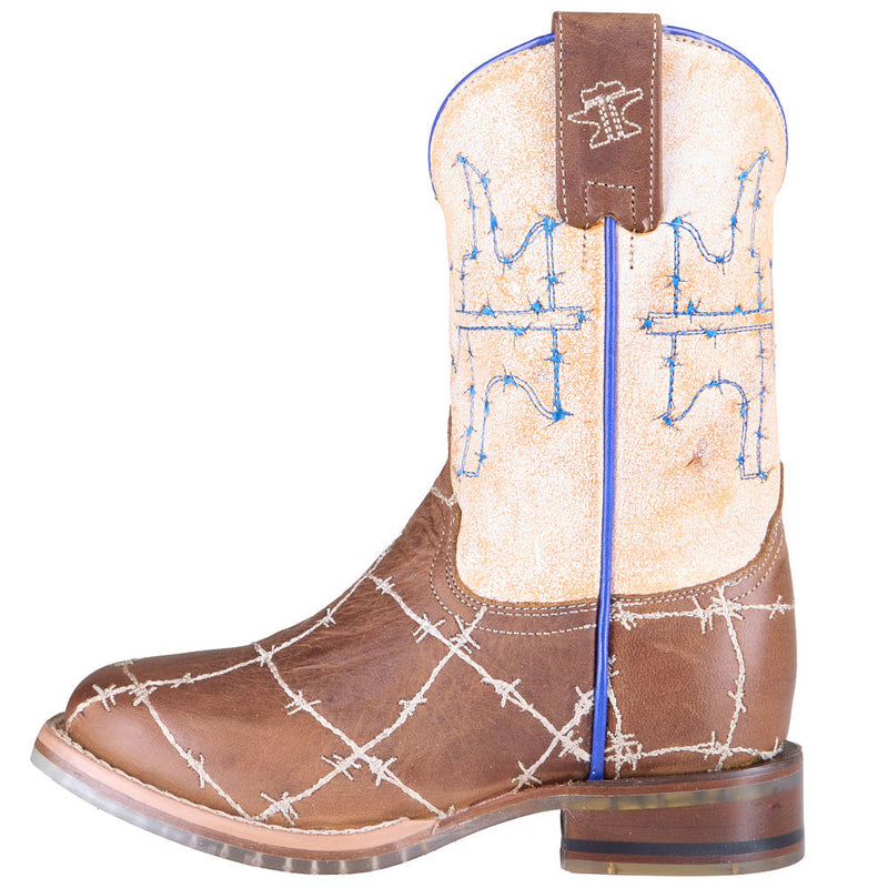 Tin Haul Kid's Steer Clear Sole Rustler Proof Vamp 8in White Top