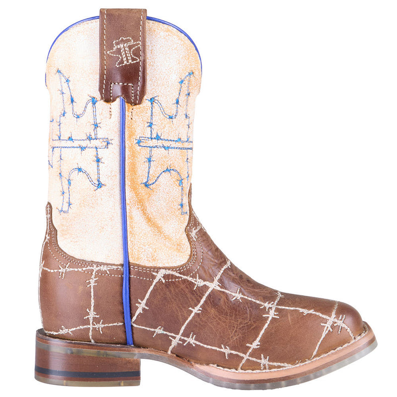 Tin Haul Kid's Steer Clear Sole Rustler Proof Vamp 8in White Top