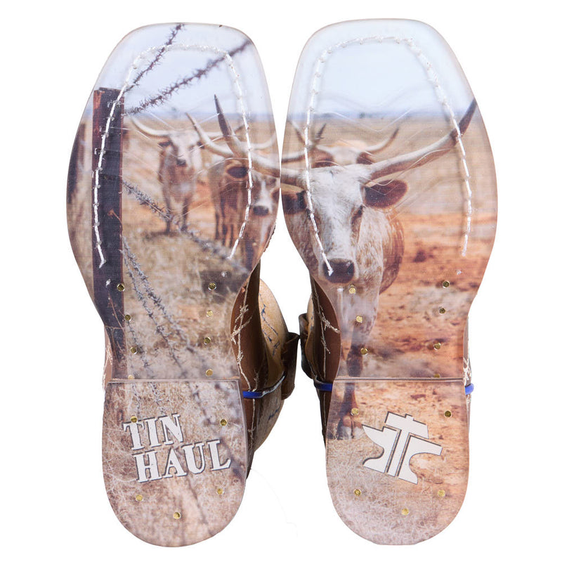 Tin Haul Kid's Steer Clear Sole Rustler Proof Vamp 8in White Top
